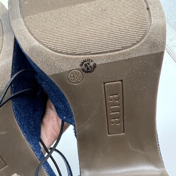 a.n.a Womens Holland Heeled Sandals Denim Platform Size 9.5M - Picture 11 of 15